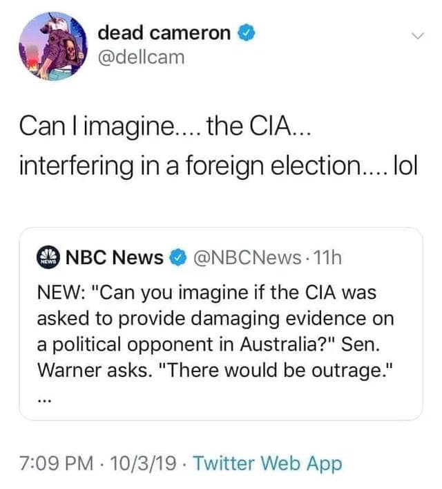 Lol, Warren and serious CIA question....